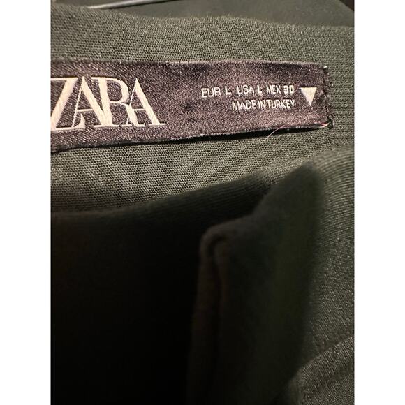 Zara dark green boot cut high waist cropped pants size Large - Picture 4 of 7